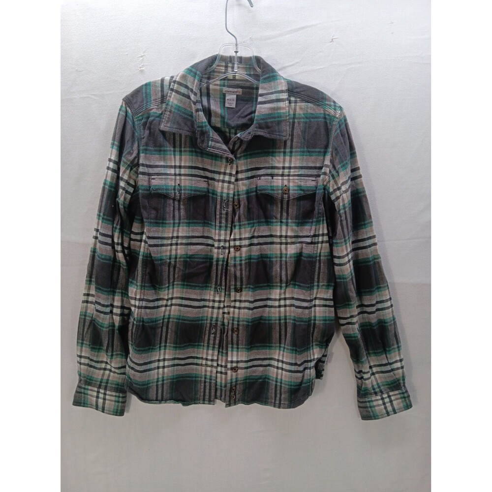 Carhartt Hamilton Flannel Shirt Womens Medium Plaid Stretch Workwear 102260